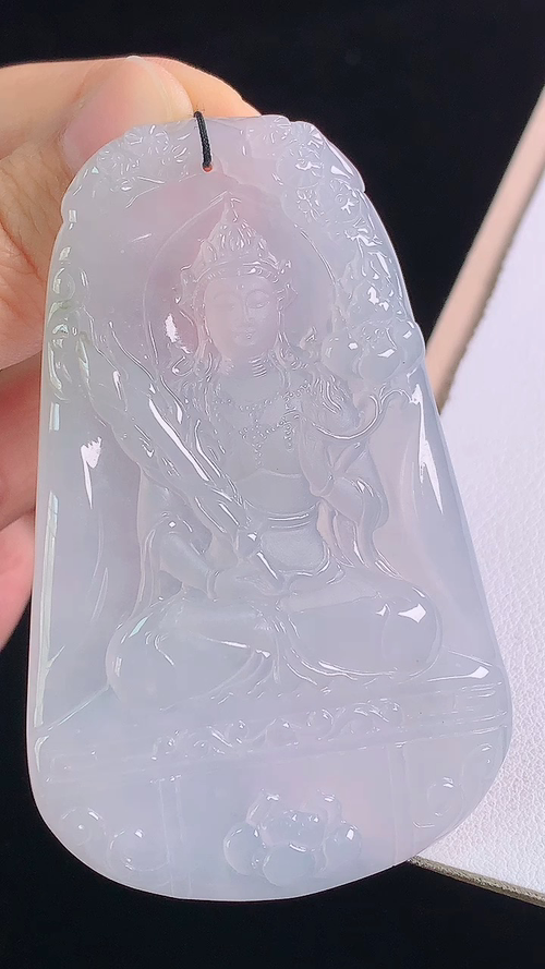 冰种虚空藏菩萨，无裂，尺寸:73.1-45.8-5.6mm
