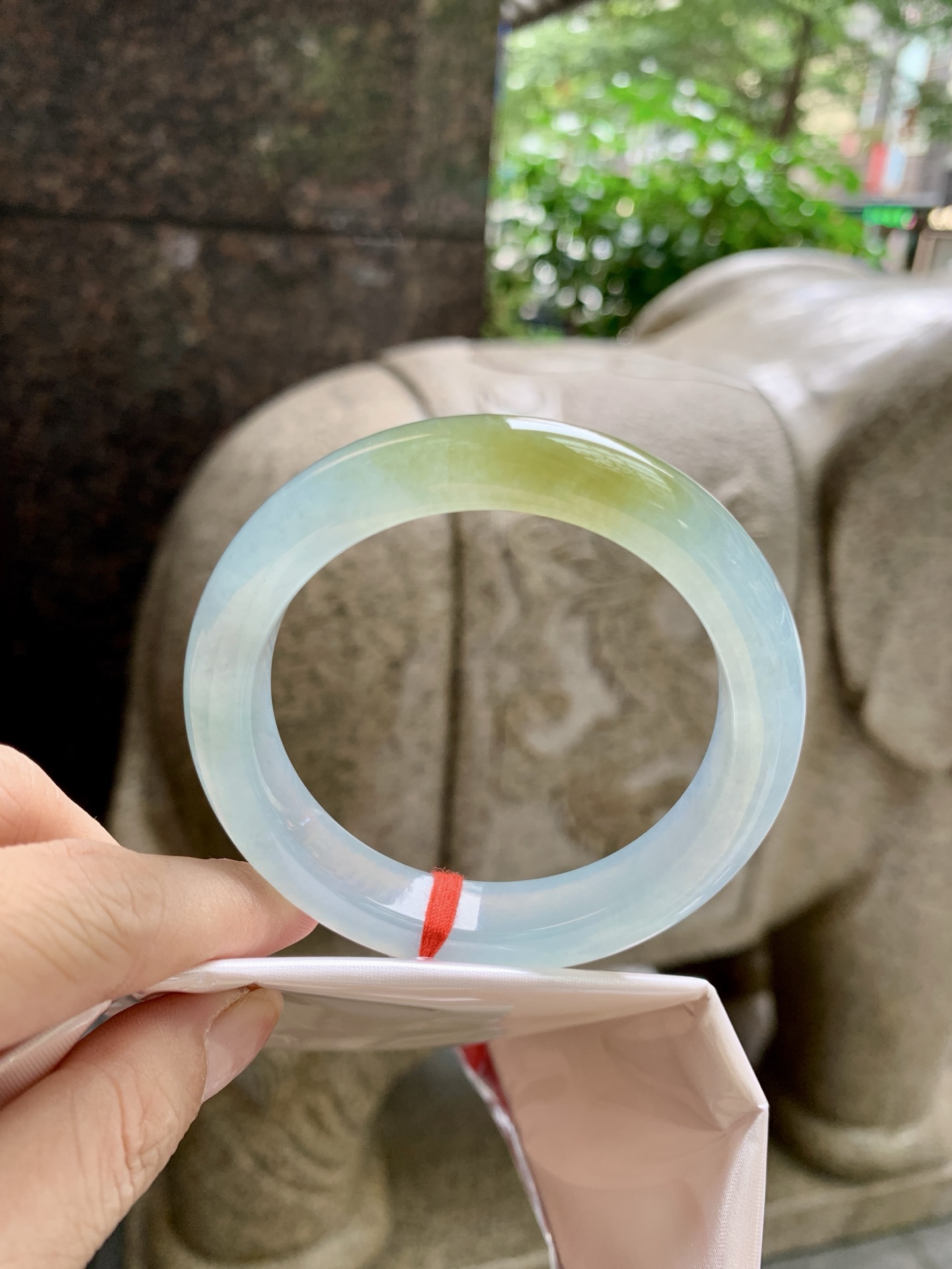 橄榄黄翡正圈,0824-N1407-1,打灯细纹不影响