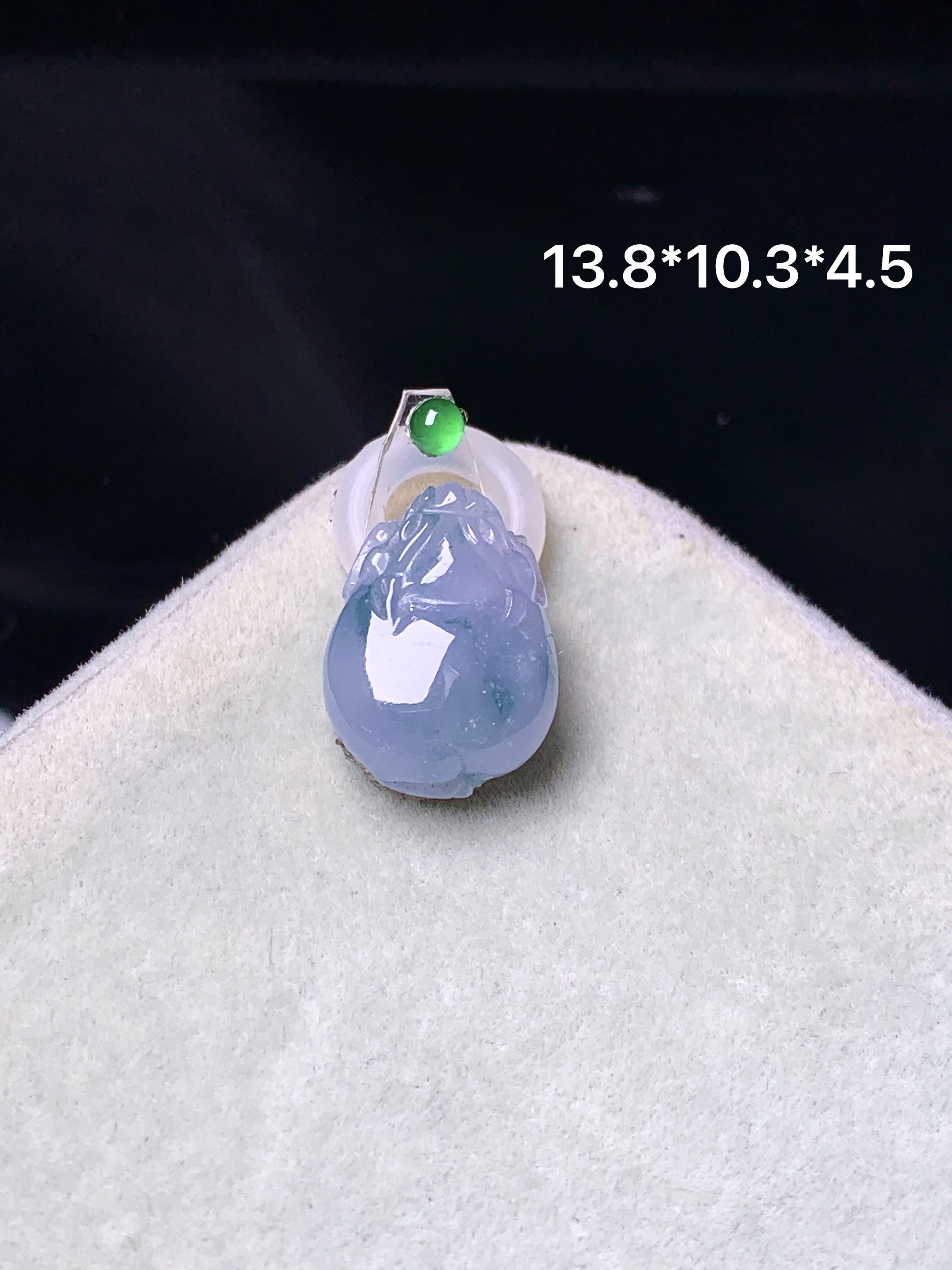 镶嵌款 紫罗兰貔貅吊坠 玉质细腻 色泽艳丽清新 水润亮眼 整体尺寸13.8*10.3*4.5 2x