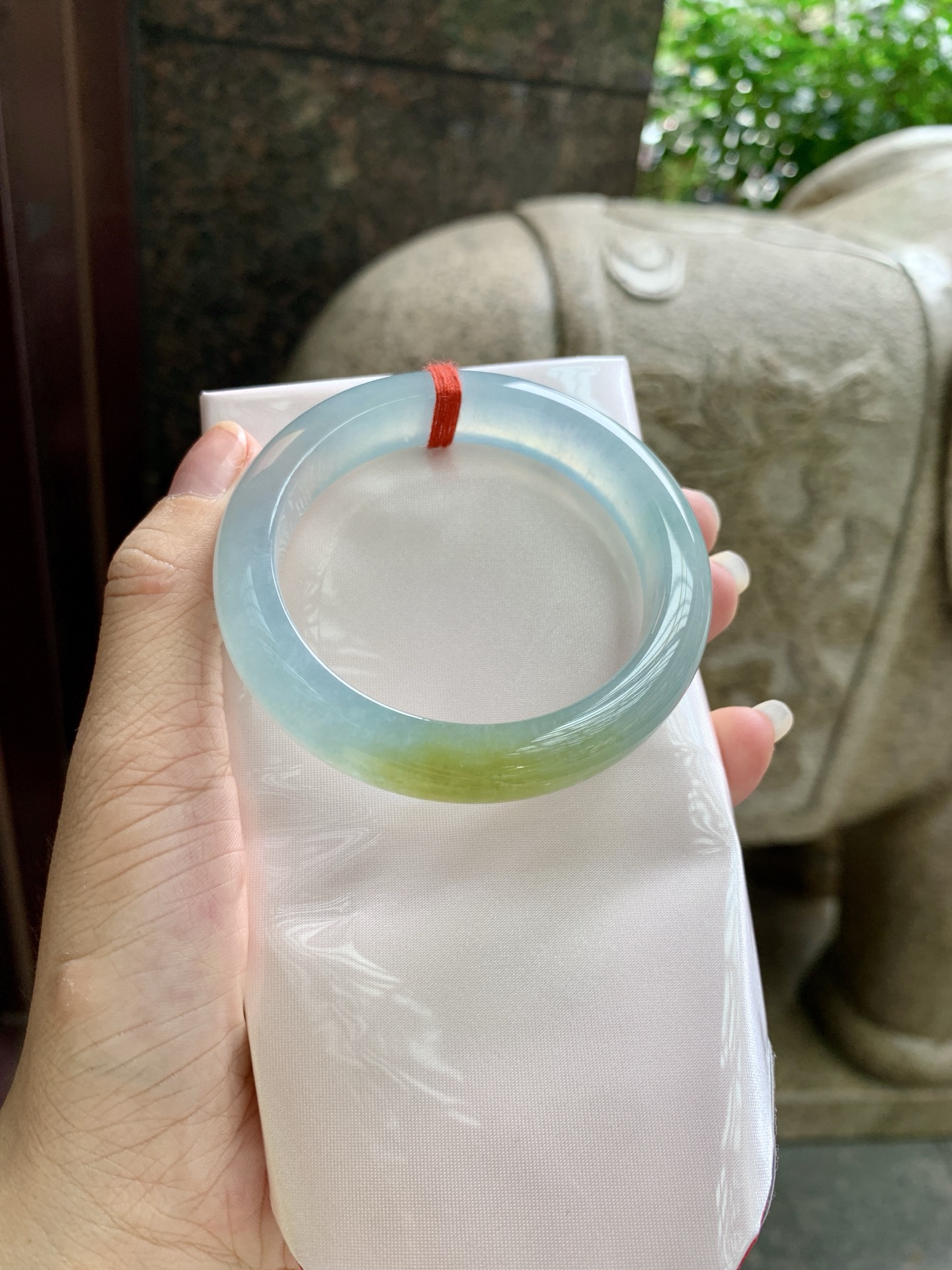 橄榄黄翡正圈,0824-N1407-1,打灯细纹不影响