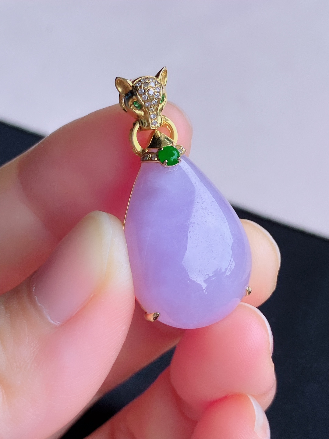 ️粉紫水滴吊坠，简约时尚，尺寸36.6/25/16.8/9.8/自然光实拍