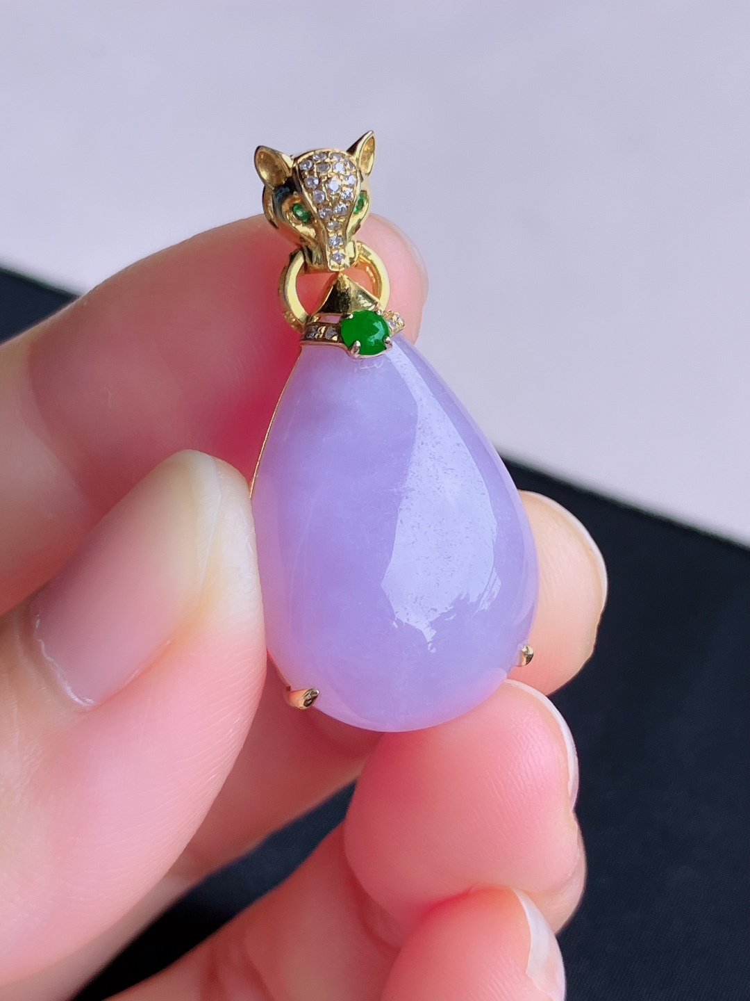 ️粉紫水滴吊坠，简约时尚，尺寸36.6/25/16.8/9.8/自然光实拍