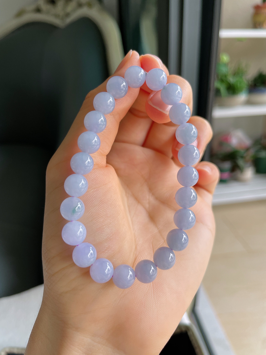 ️，缅甸天然翡翠A货，冰种手串，尺寸：8mm。【编4478】