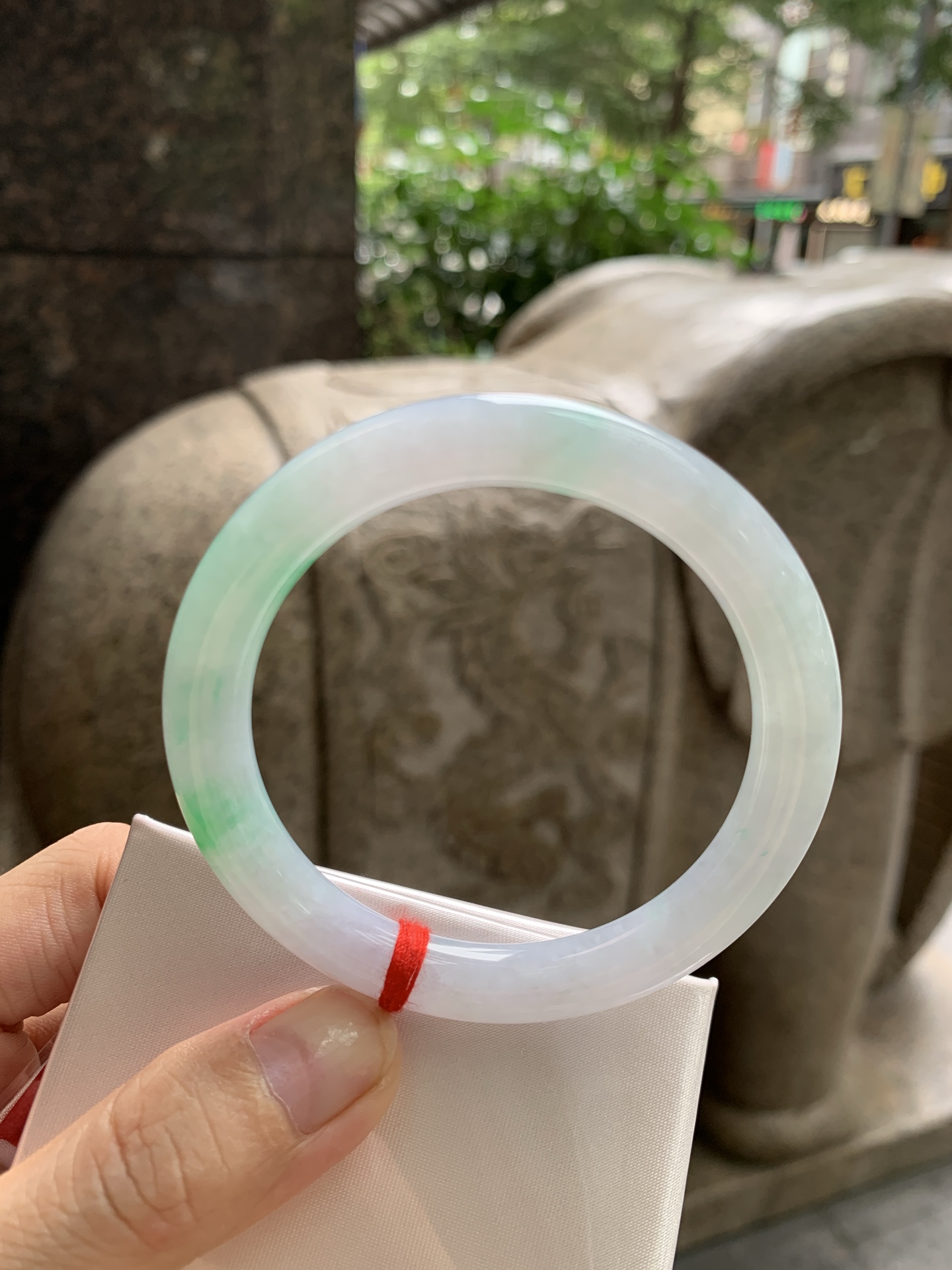 白底青圆条, 打灯细纹