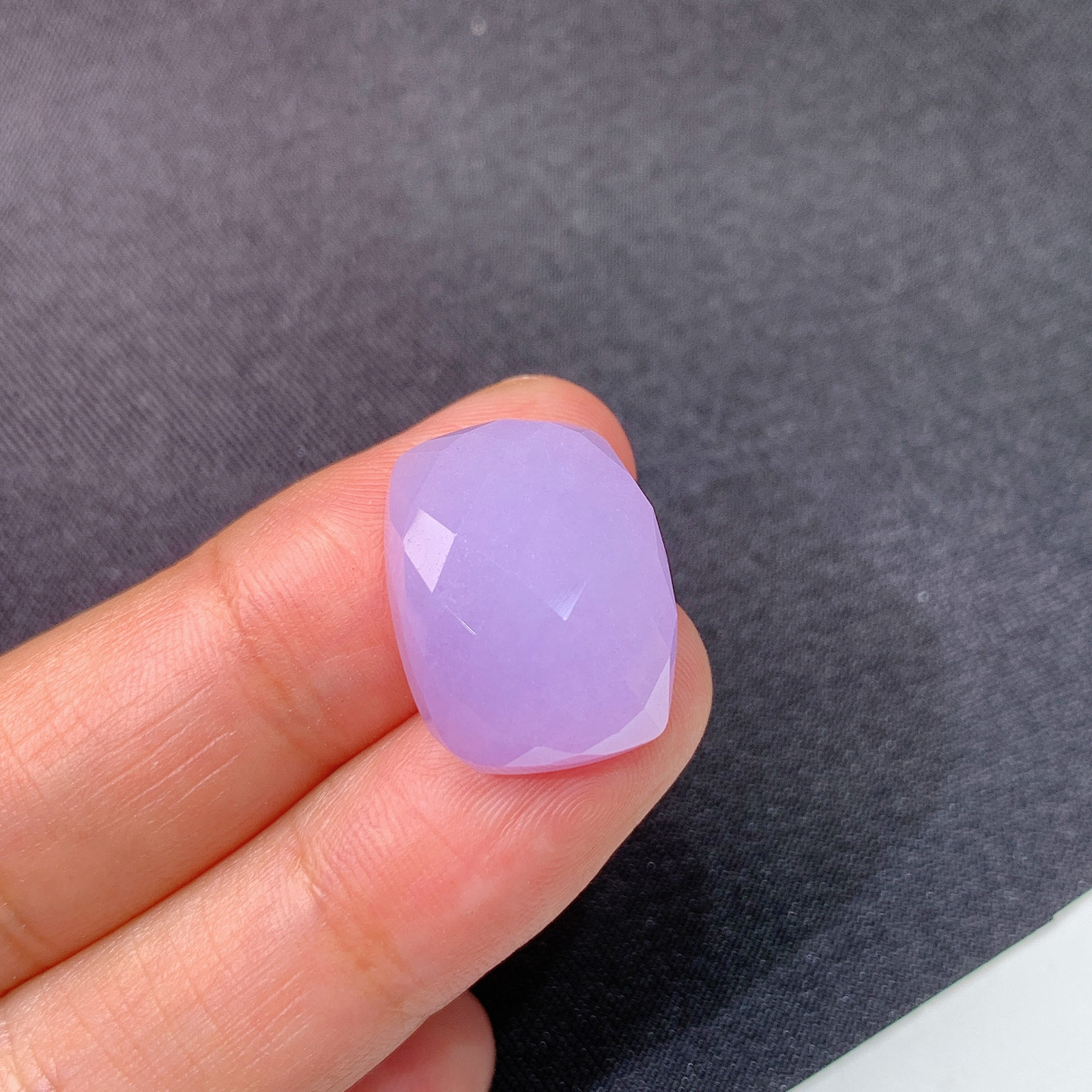 冰紫罗兰蛋面，镶嵌佳品，冰润鲜艳，种水足，Wuf 尺寸18.2*14.2*7.3