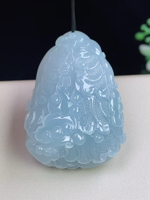 冰紫百财聚来，无裂，尺寸39.5*28.6*15.3mm，D24ytf