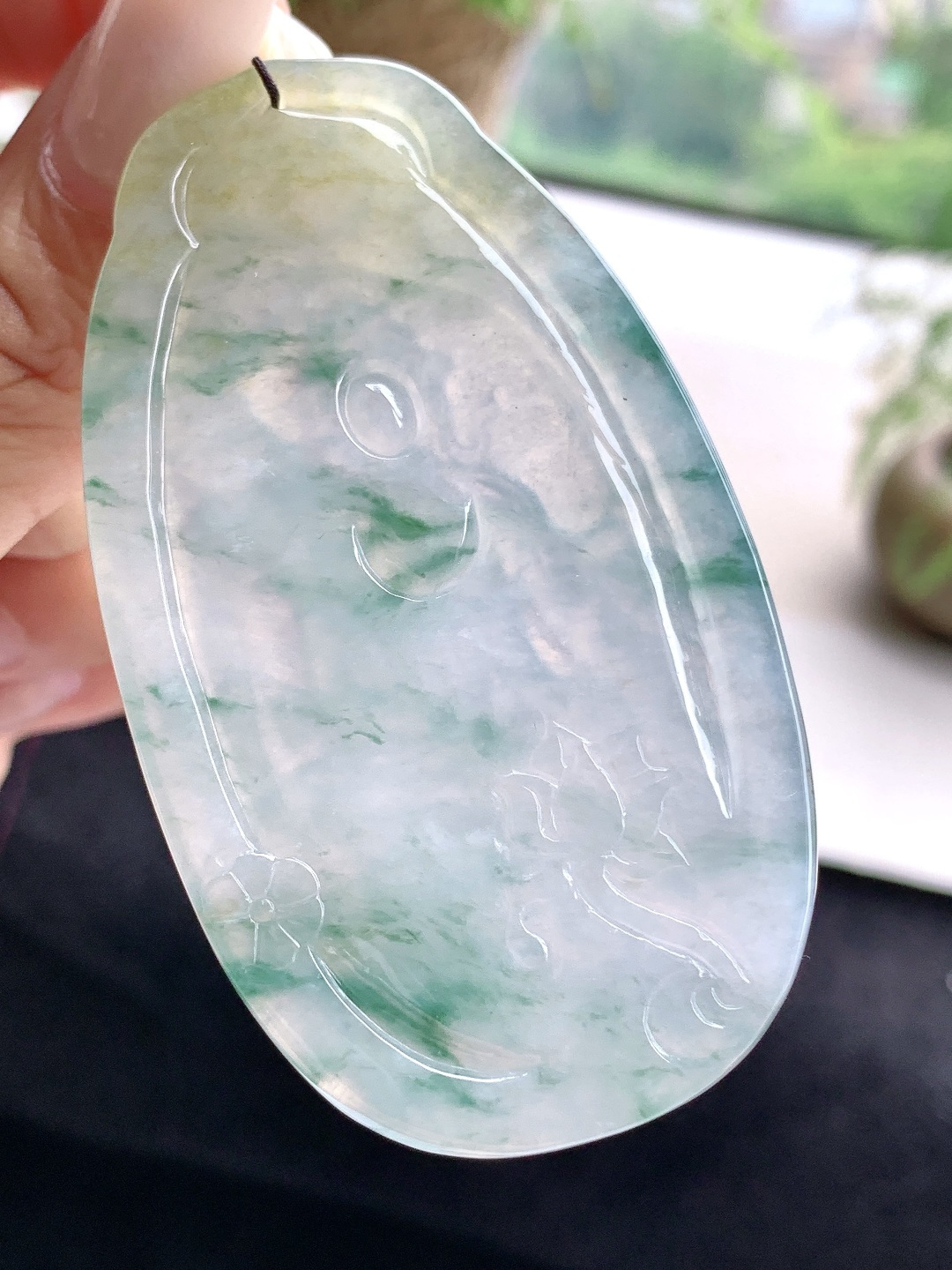 冰飘花虚空藏菩萨飘黄翡虚空藏菩萨牌吊坠,缅料 性比高,70.8-40.3-5.2,33克