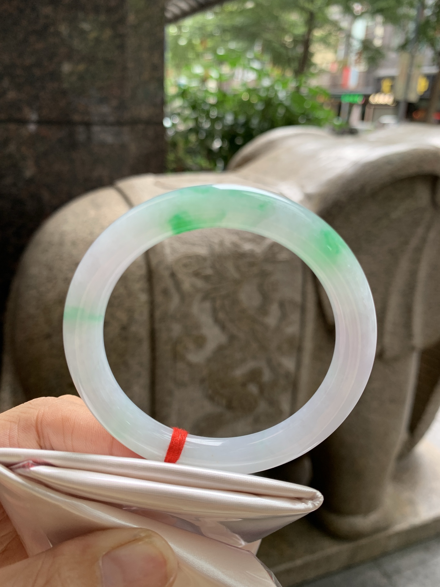 白底青圆条, 打灯细纹