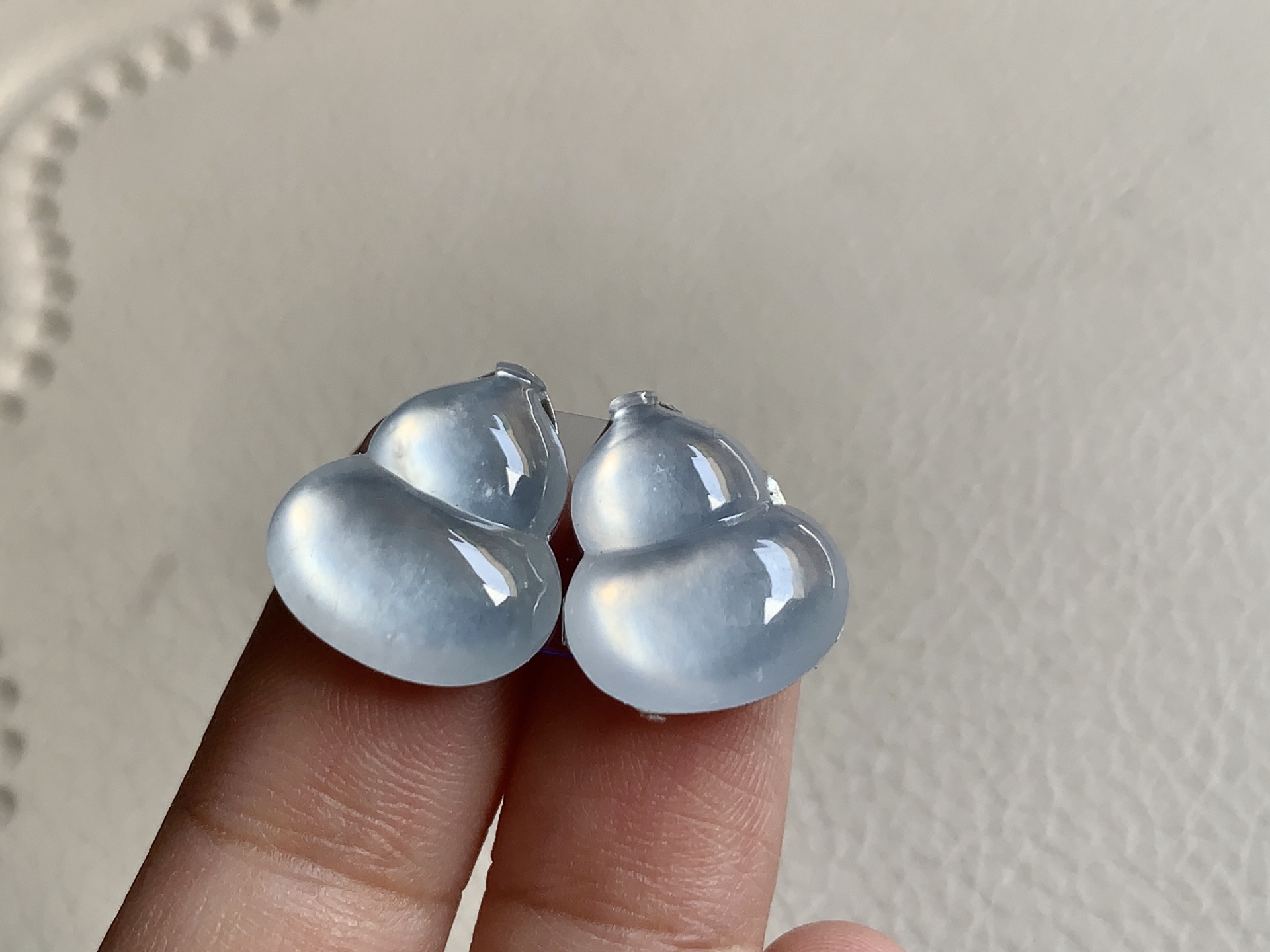 冰葫芦一对，尺寸：15.6×13.4×3.4 / 15.4×12.6×3.4