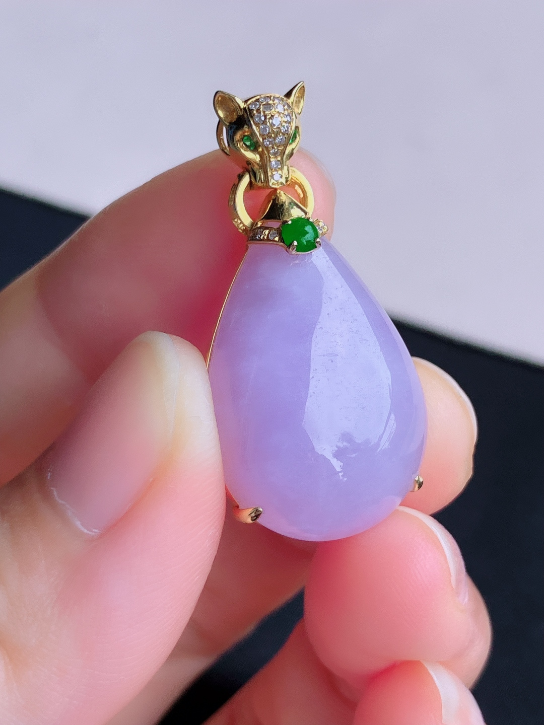 ️粉紫水滴吊坠，简约时尚，尺寸36.6/25/16.8/9.8/自然光实拍