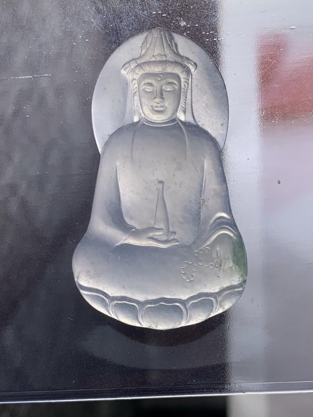 冰种飘花观音，水润种老 0824 尺寸47*27.5*3.5