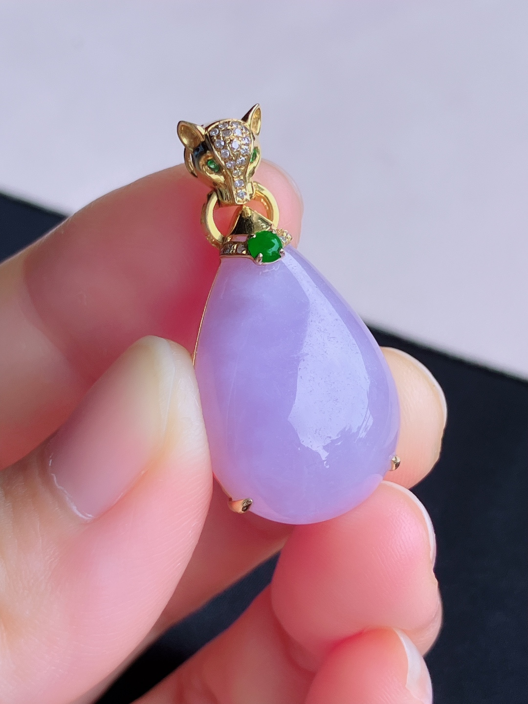 ️粉紫水滴吊坠，简约时尚，尺寸36.6/25/16.8/9.8/自然光实拍