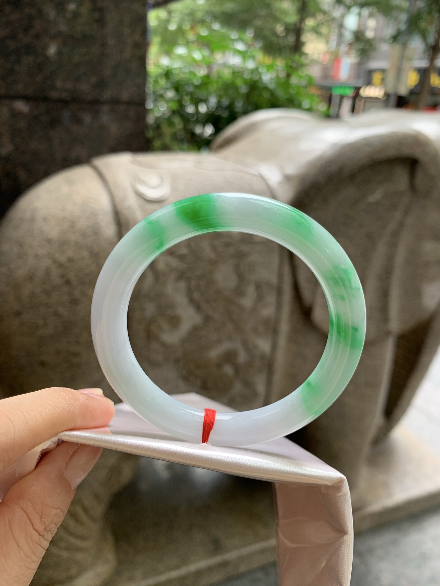 白底青圆条, 打灯细纹