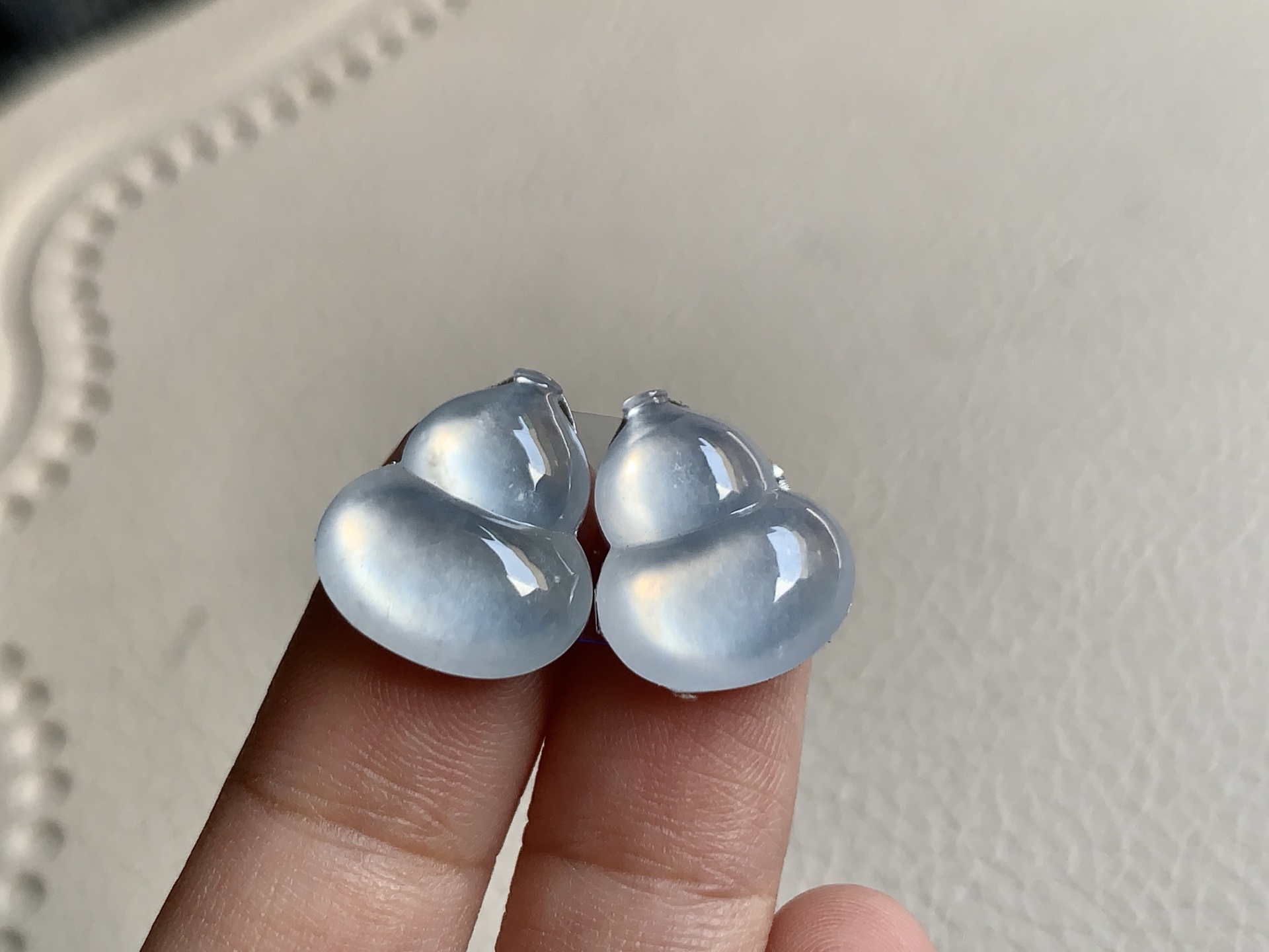 冰葫芦一对，尺寸：15.6×13.4×3.4 / 15.4×12.6×3.4