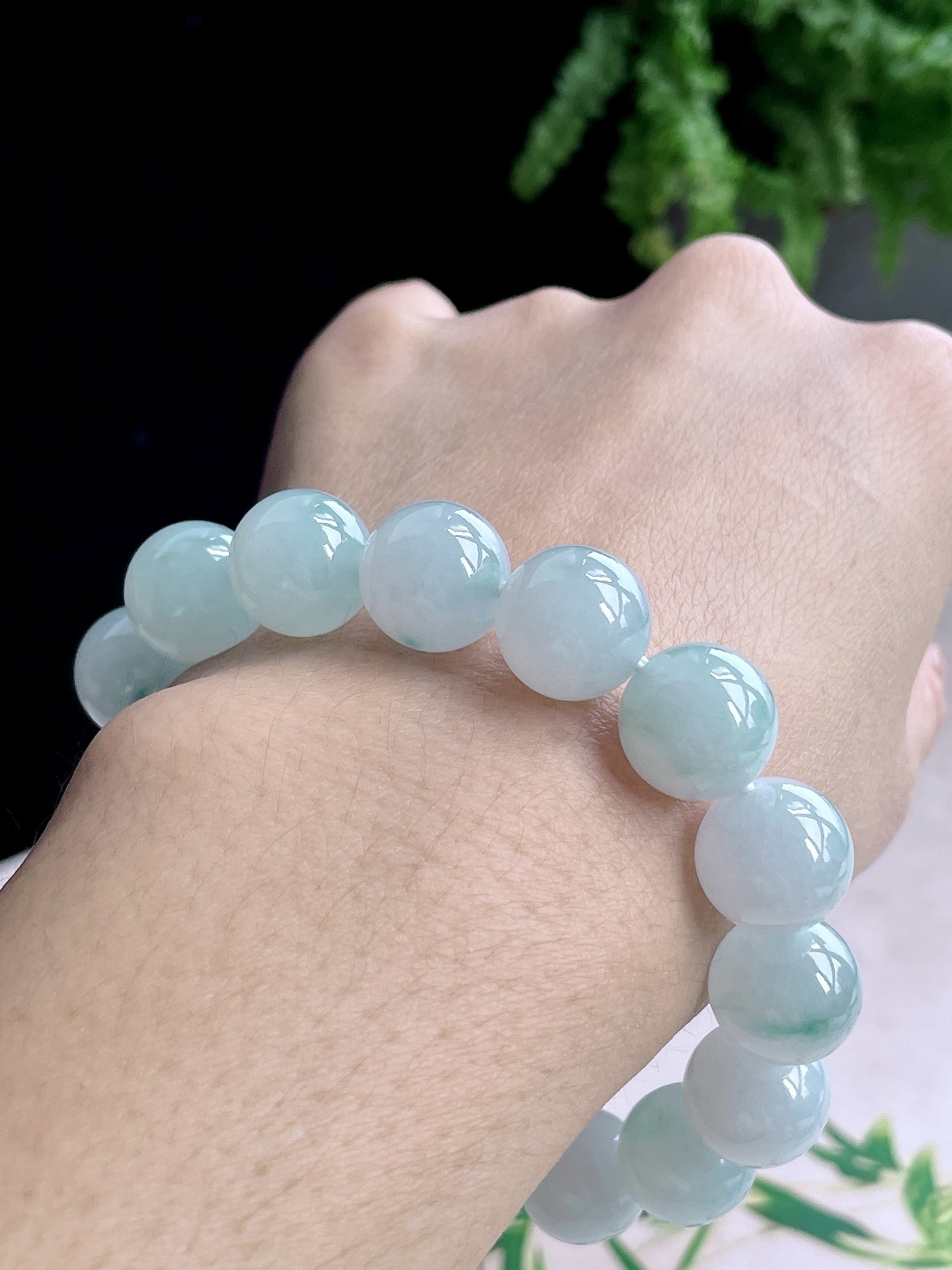 珠子糯冰晴水手串圆珠珠子手串,性比高,13.3mm,67.4克