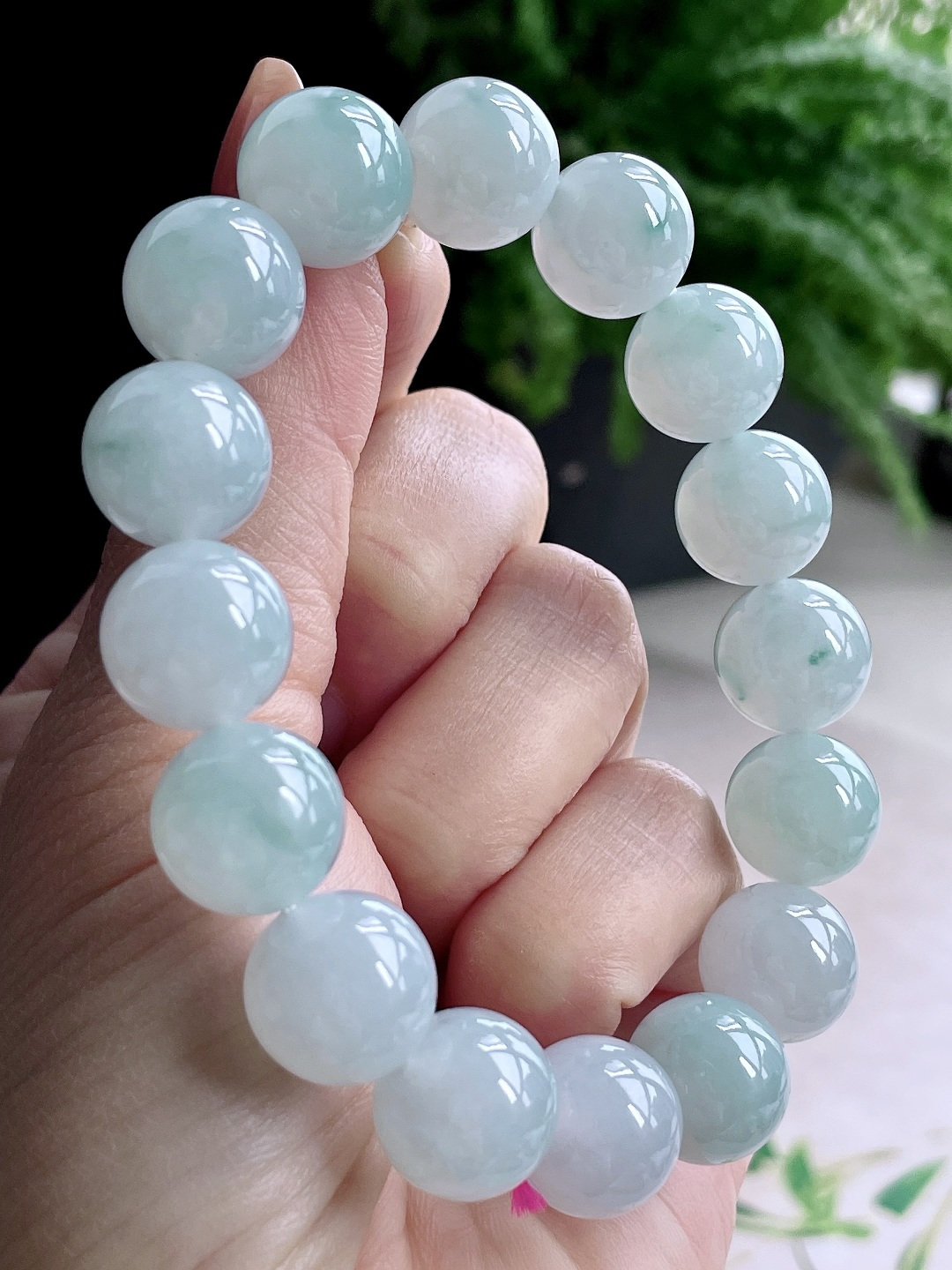 珠子糯冰晴水手串圆珠珠子手串,性比高,13.3mm,67.4克