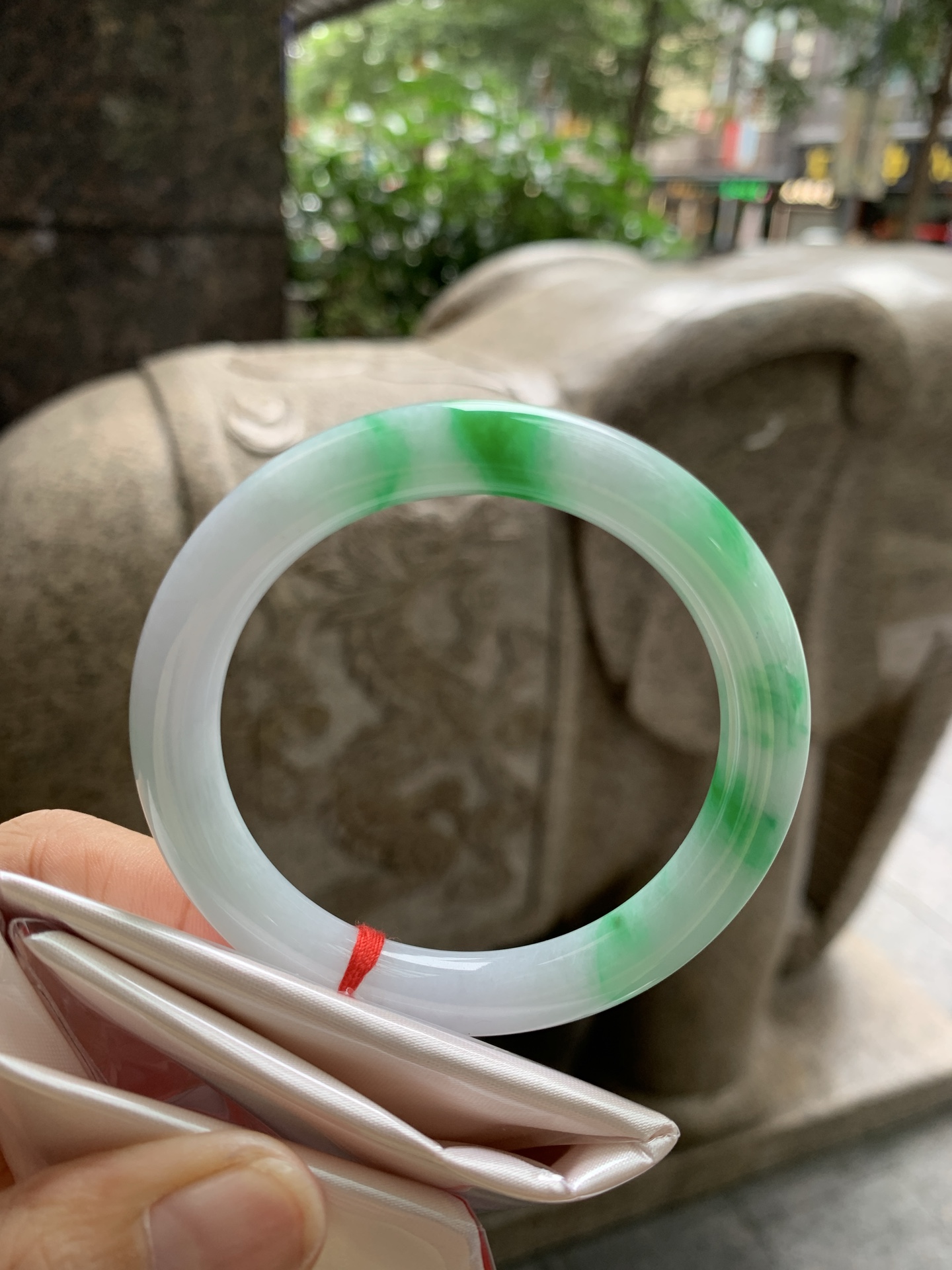 白底青圆条, 打灯细纹