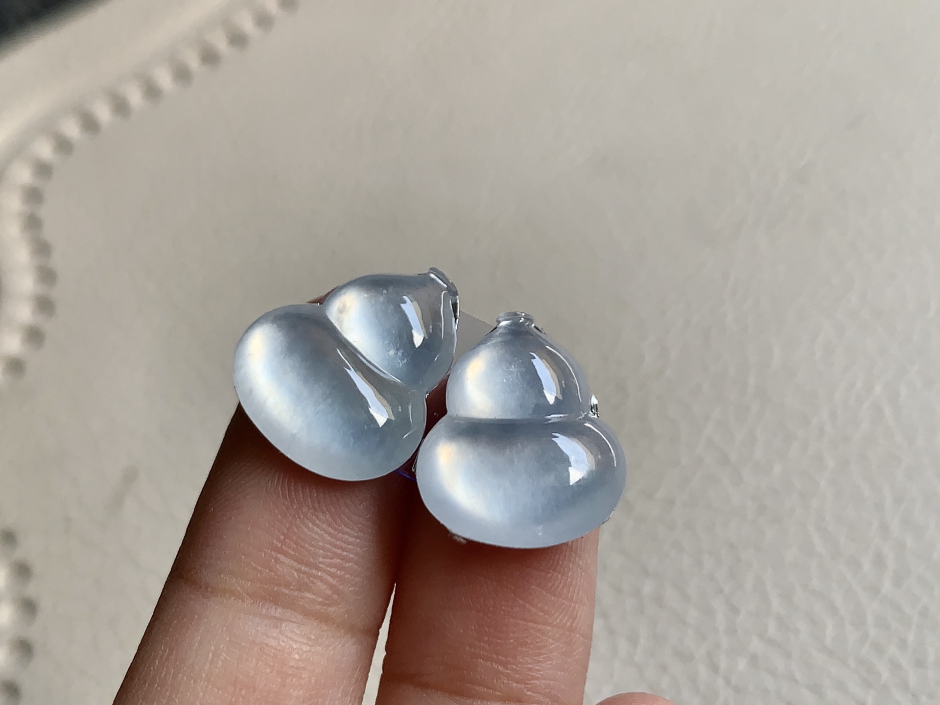 冰葫芦一对，尺寸：15.6×13.4×3.4 / 15.4×12.6×3.4