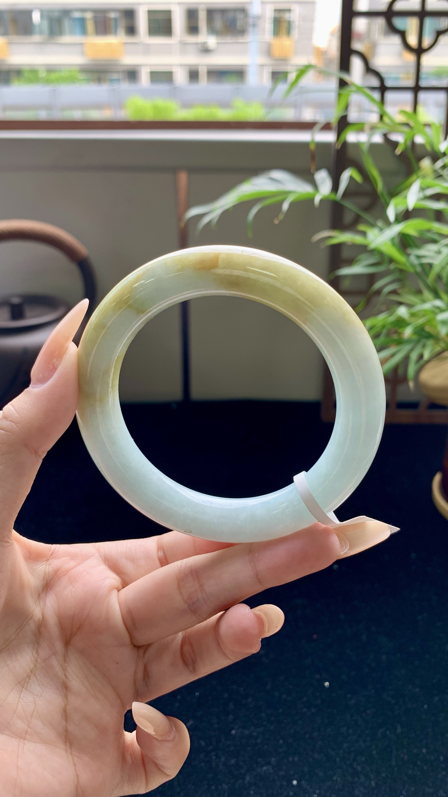 黄翡半山水圆条成品,YH-8188,57-12-12