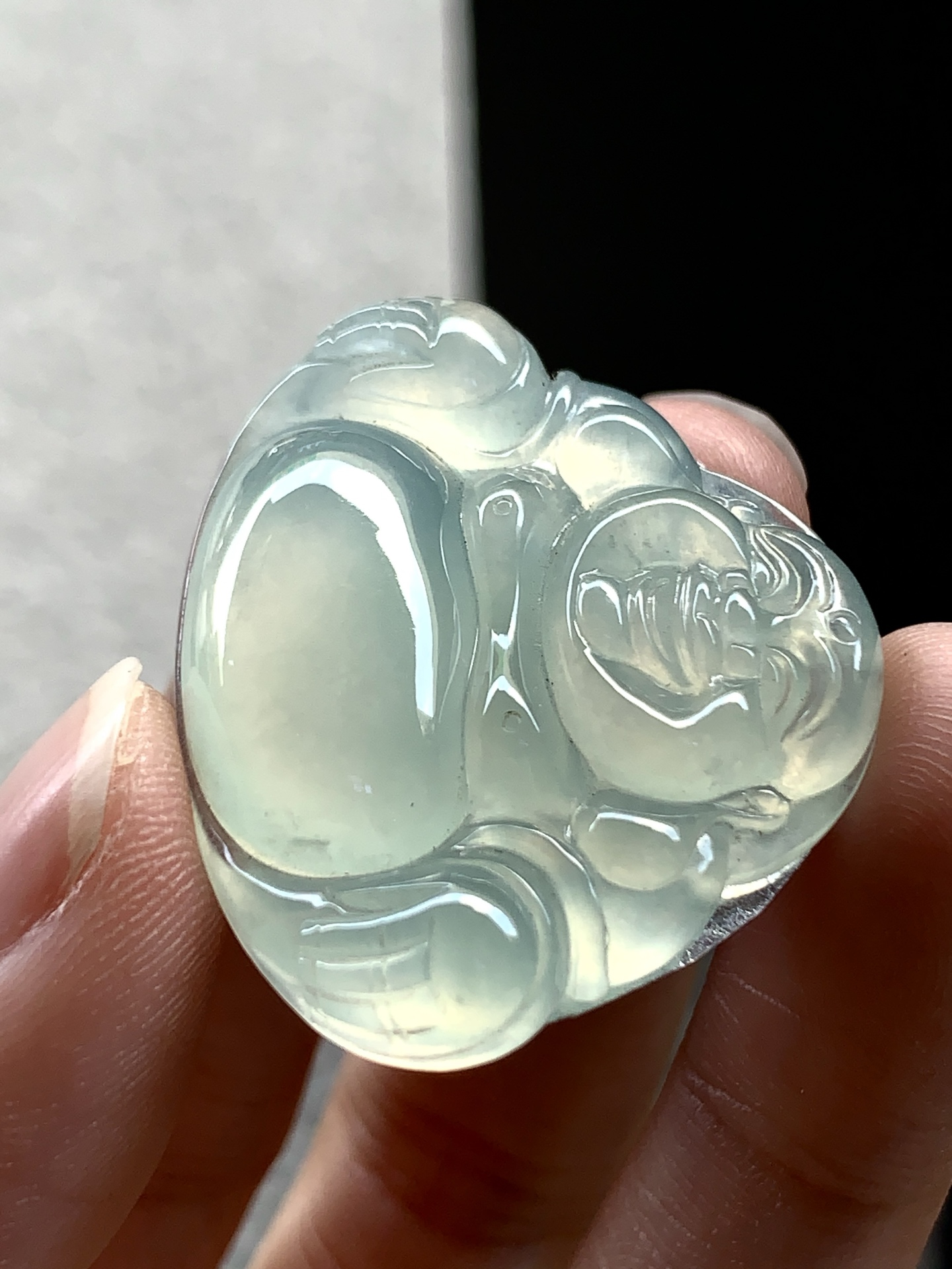 ️ 冰种佛公，尺寸：28.2×34×5.8