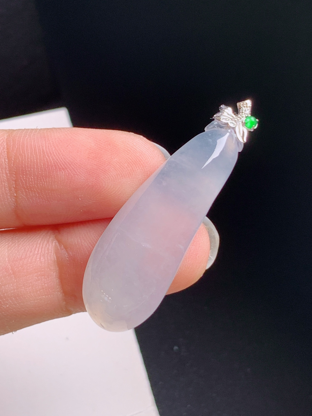 高冰福瓜吊坠，种老胶润，体态饱满，福气满满，裸石35.9-12.6-741.6，530822