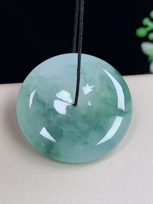冰飘花平安扣，无裂，尺寸27.7-5.5mm，D25jwa6