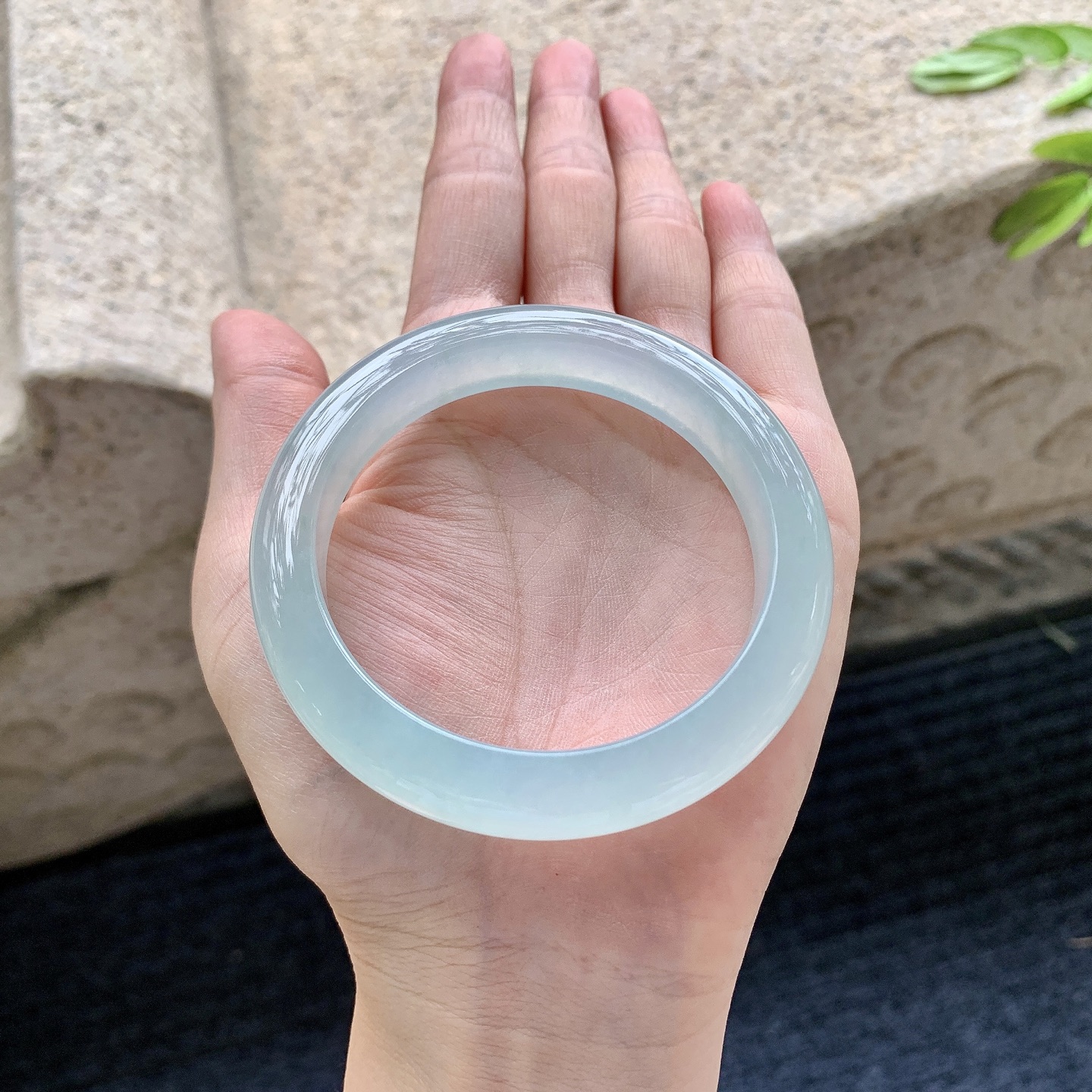正圈54 55,圈口55/11.3/8.6,编码G9082632,冰晴底，清透，水润，种老，细腻，无裂