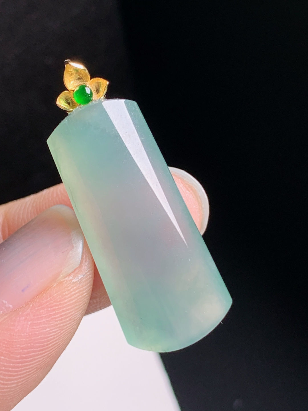 高冰无事牌吊坠，素面简约，胶感十足，平安顺遂