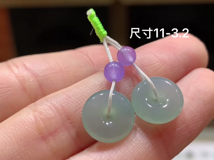 冰底色平安扣,无裂,尺寸11-3.2