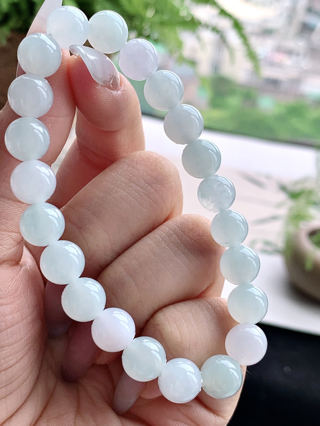 糯冰白冰手链圆珠子手链,性比高