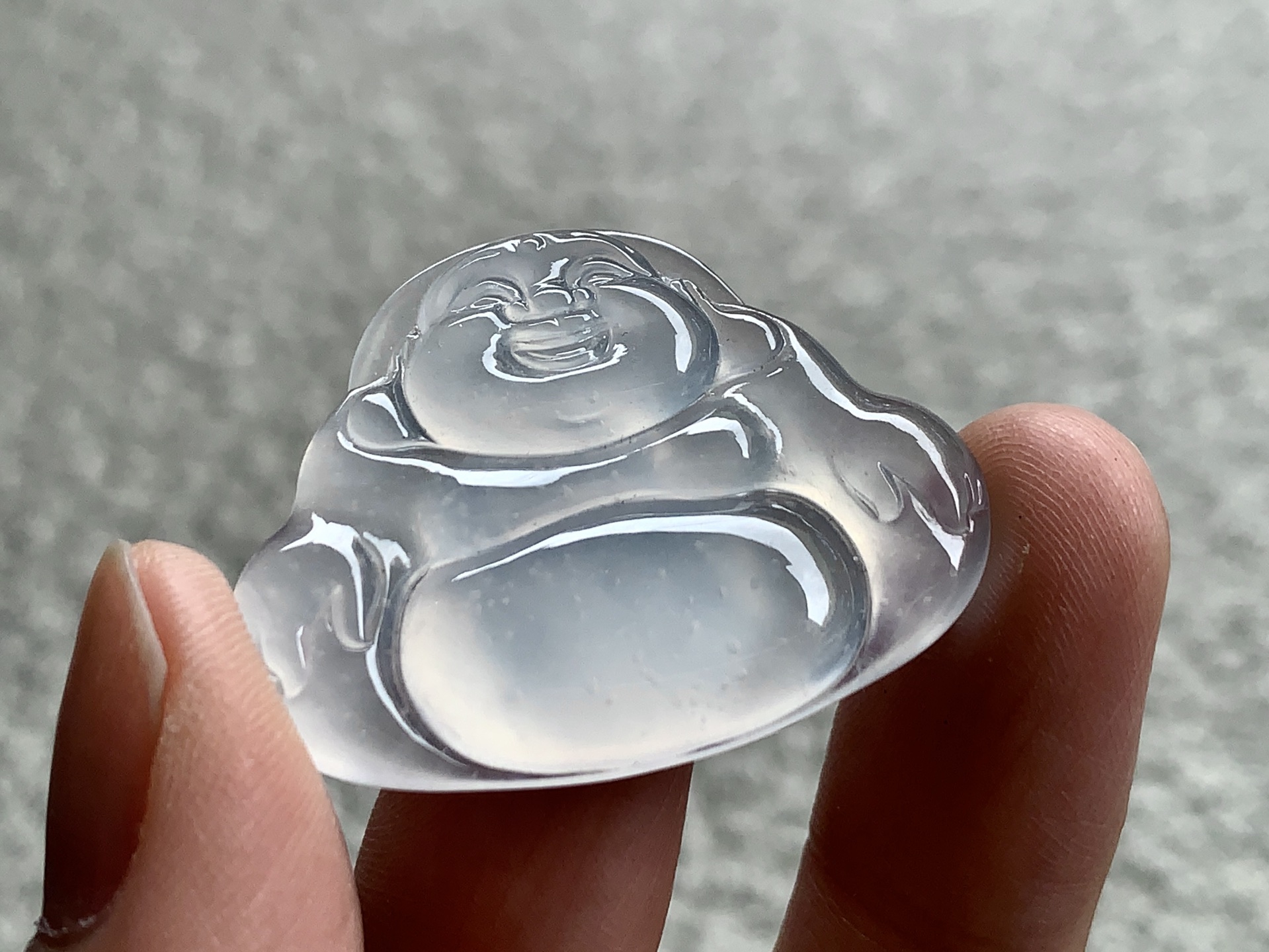 ️ 高冰种雪花棉佛公，尺寸：27.3×35.6×4.7