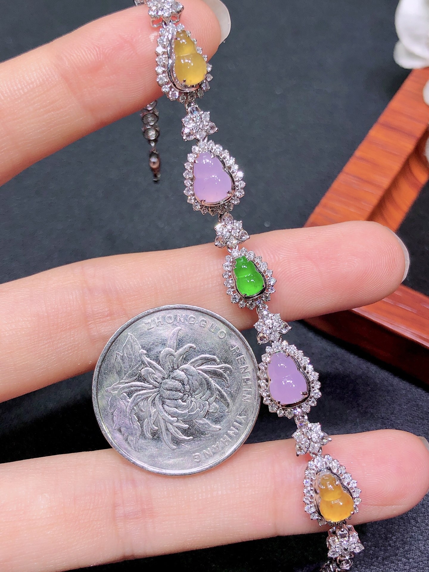 18K金镶 多宝葫芦手链  水润色艳 品相饱满 苹果拍摄，实物更好看，7.2-5-2.3