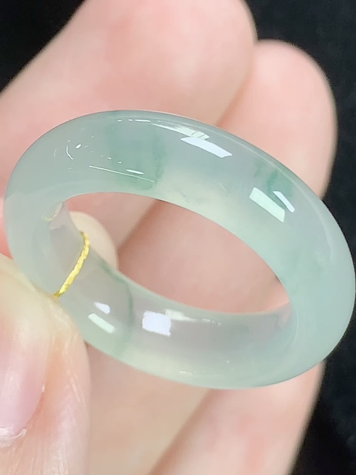 冰飘花戒指，无裂，内径尺寸16.4-5.8-3.6mm，12号手寸，D25lsk