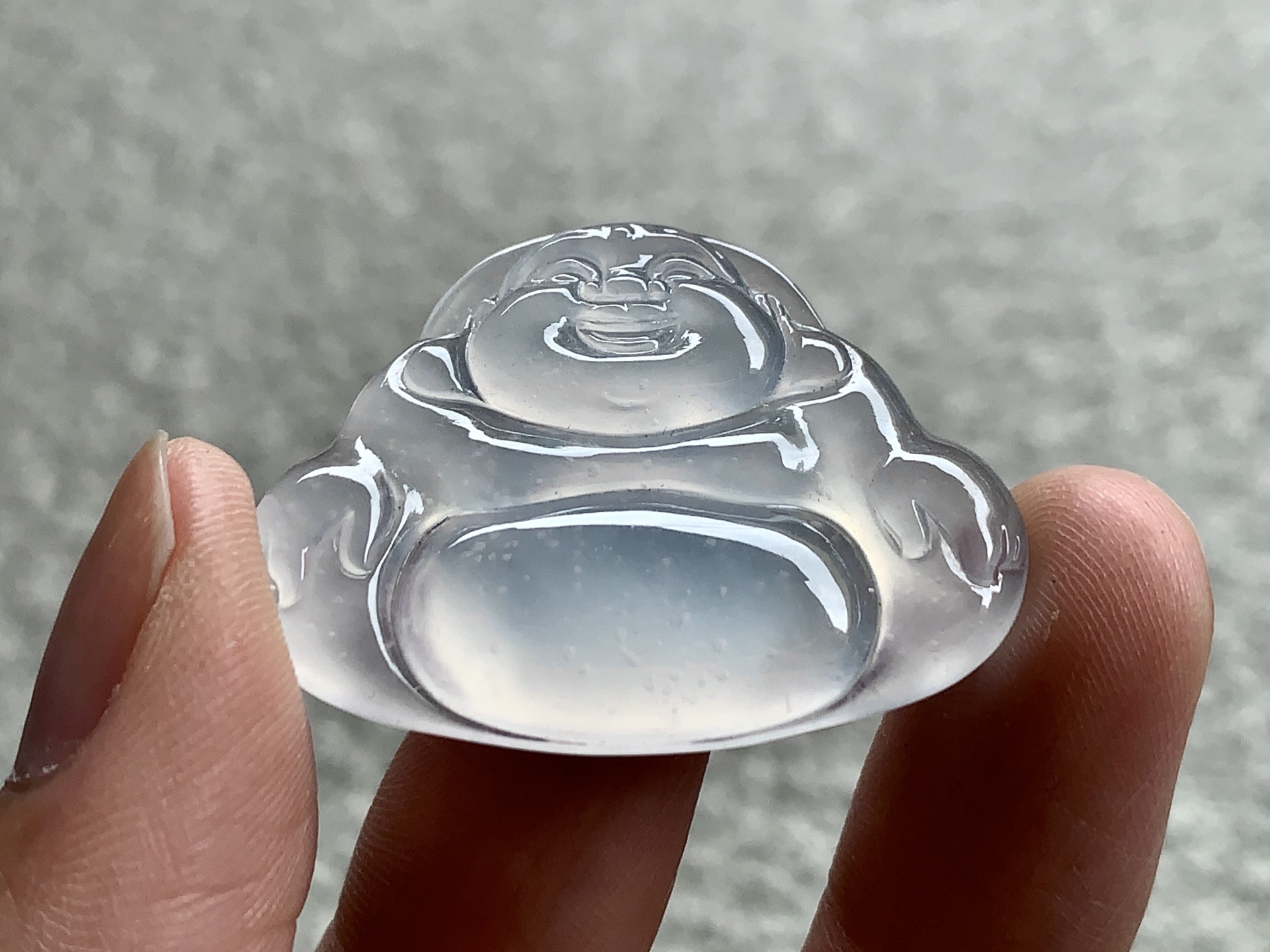 ️ 高冰种雪花棉佛公，尺寸：27.3×35.6×4.7