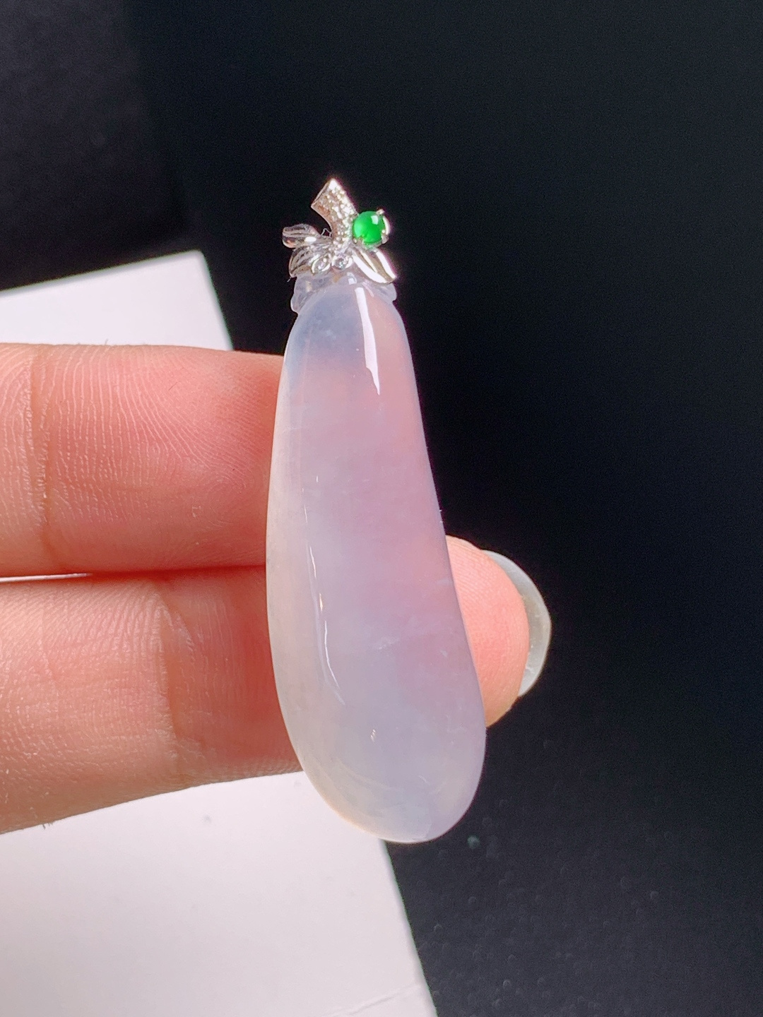 高冰福瓜吊坠，种老胶润，体态饱满，福气满满，裸石35.9-12.6-741.6，530822