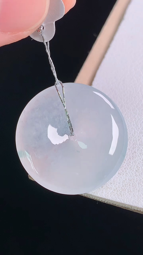 冰种平安扣，无裂，尺寸25.6-4.5mm