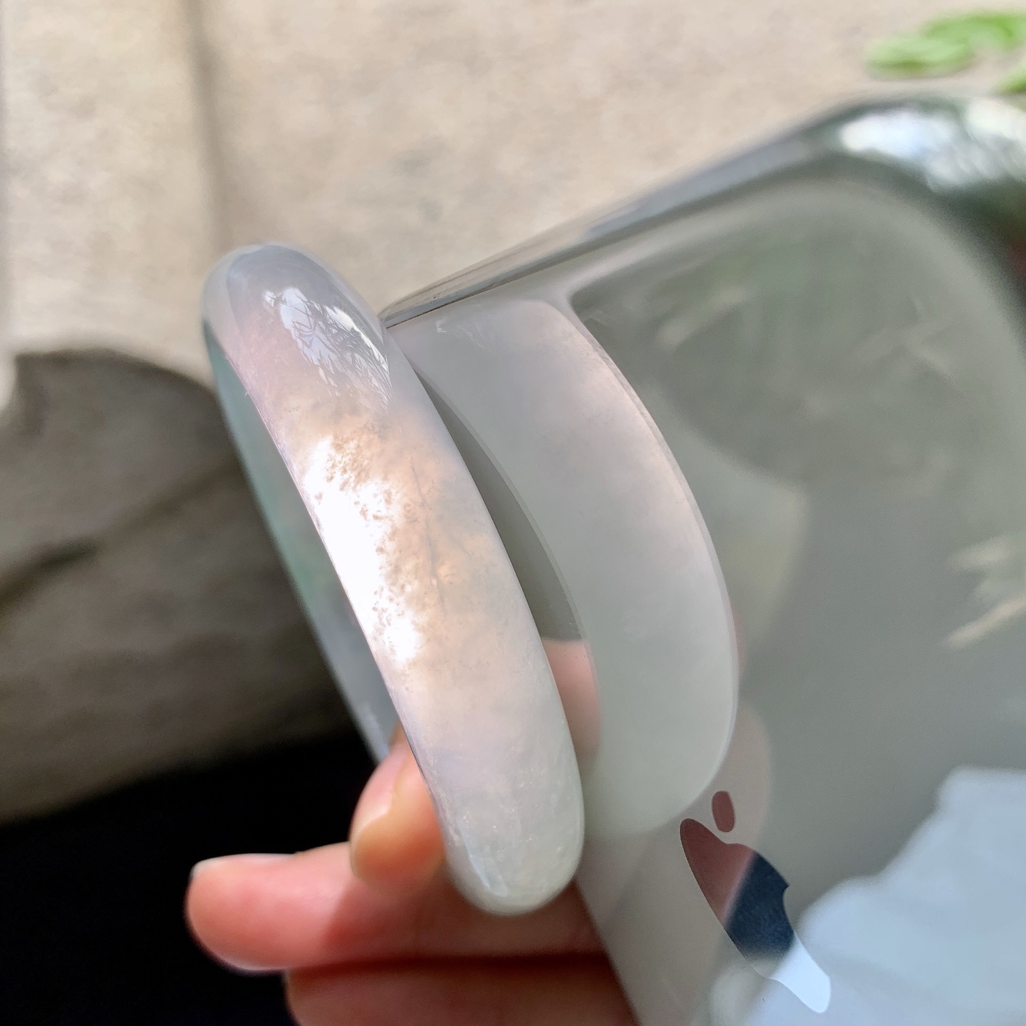正圈49 50，圈口50.5/11.6/7.6，编码G7082014，冰飘花，起光，清透，水润，种老，细腻，打灯有棉线