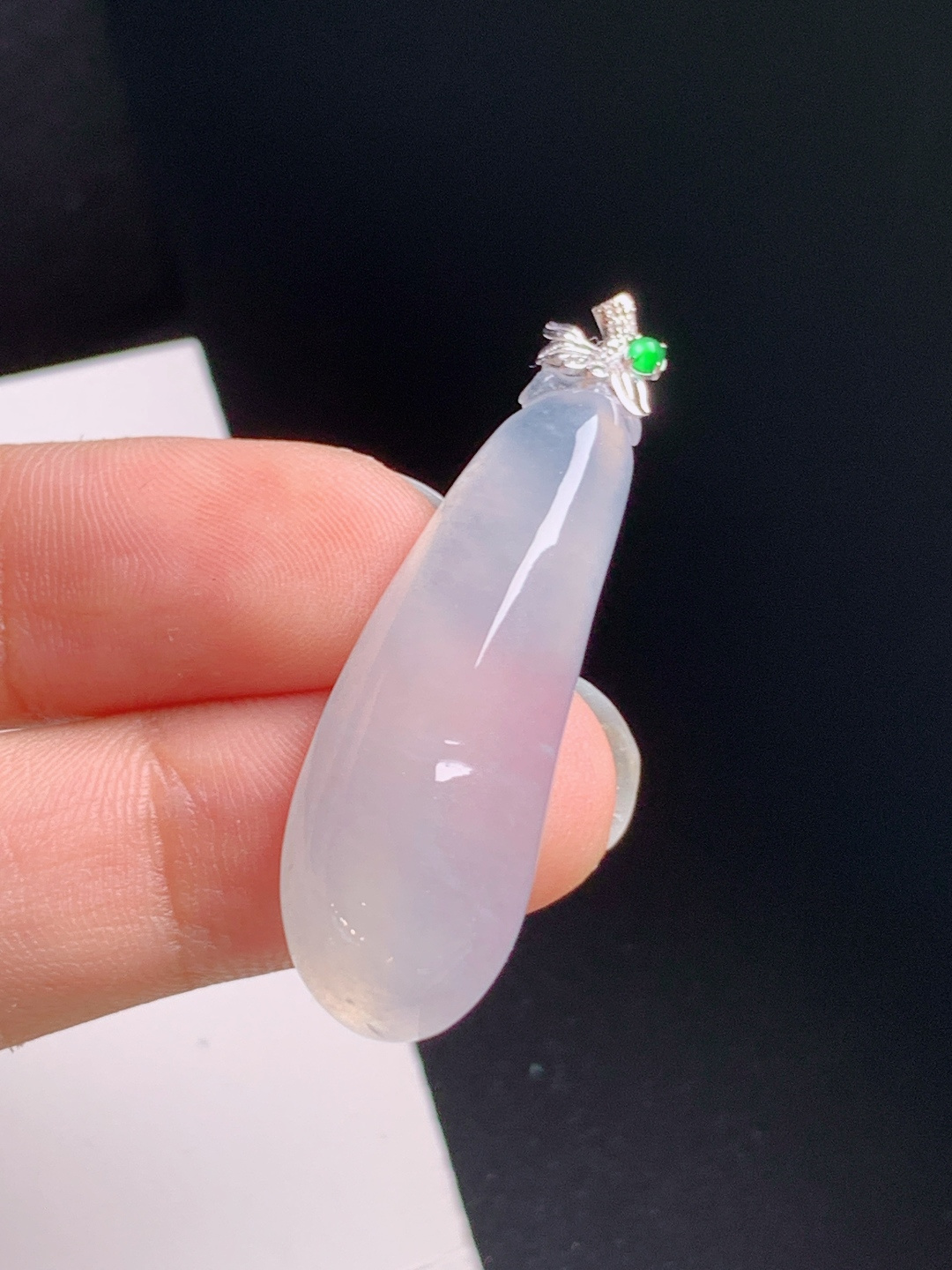 高冰福瓜吊坠，种老胶润，体态饱满，福气满满，裸石35.9-12.6-741.6，530822