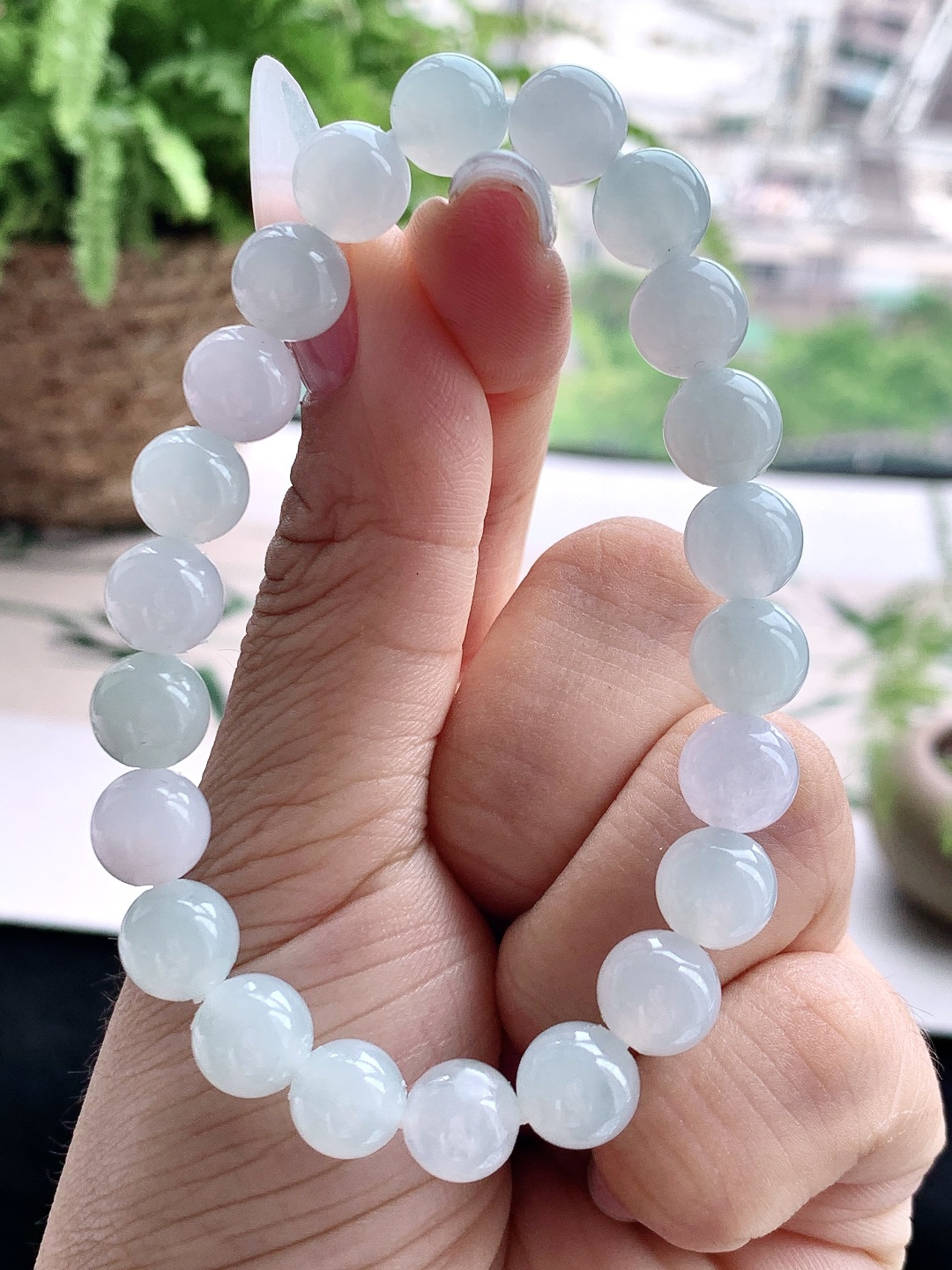 糯冰白冰手链圆珠子手链,性比高