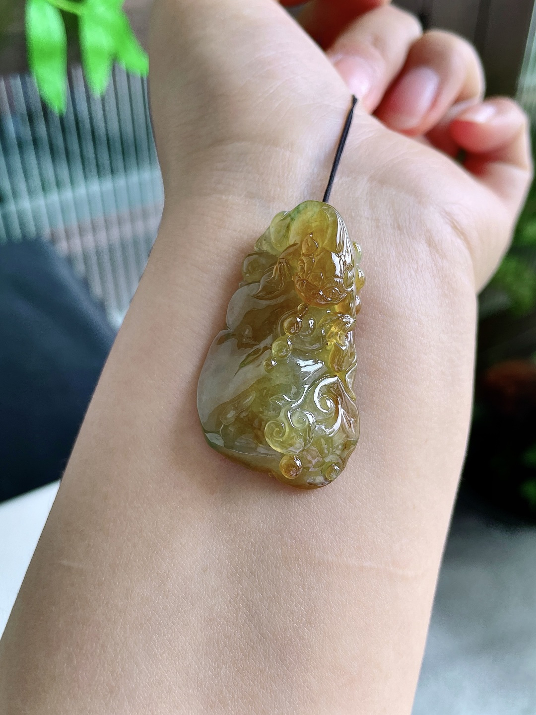 冰黄翡如意貔貅吊坠,性比高 厚装