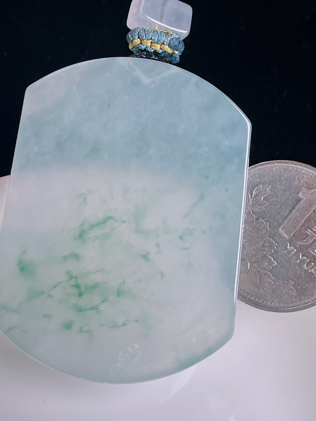高冰无事牌，老种起光，细底通透，尺寸：50.6/38.8/5.8mm0825