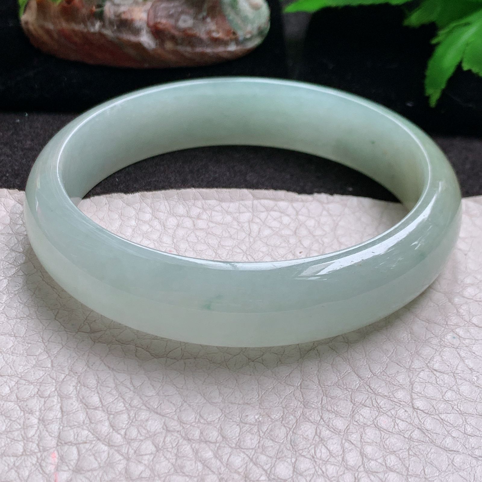 hh大圈口64.5*15*7.8轮胎招财镯 缅甸翡翠玉手镯冰双彩正圈玉手环
