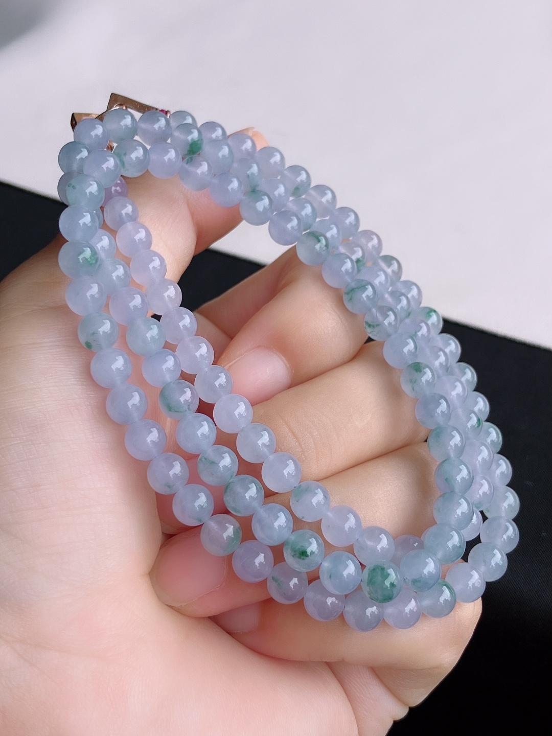 冰粉紫珠链，晶莹剔透，尺寸6/108颗，自然光实拍