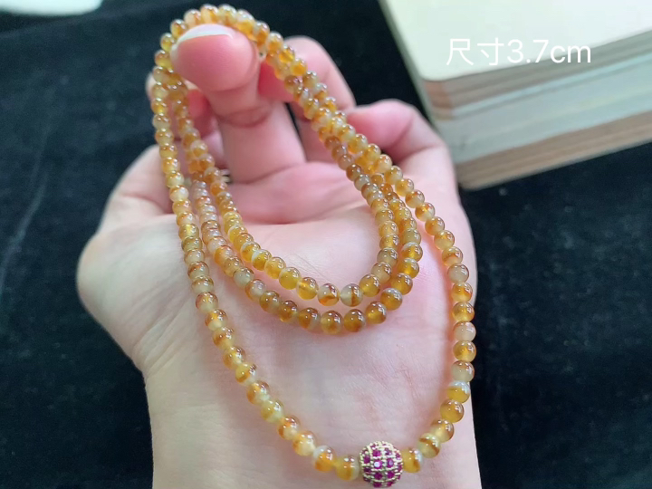 冰黄翡珠链,老坑冰透 种老水足 水润光泽,性比高,,尺寸看图