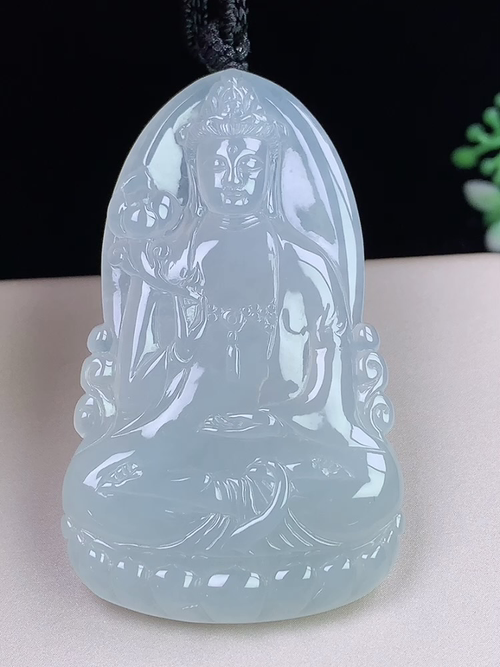冰种大势至菩萨，无裂，尺寸58.7-35.5-5.8mm，D26ryg