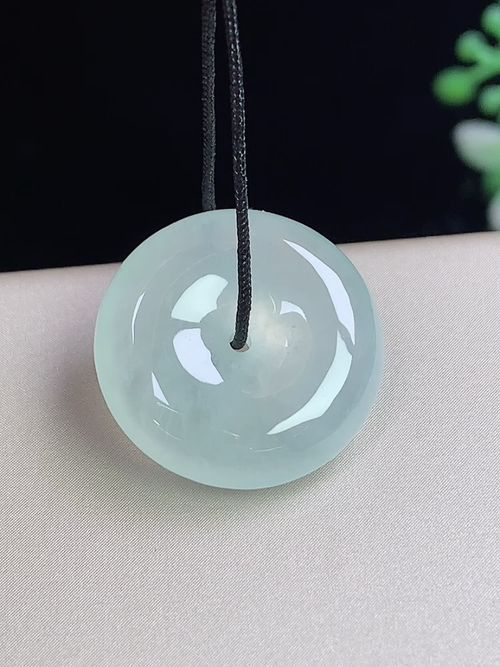 冰种平安扣，无裂，尺寸18.6-5.7mm，D26ryg