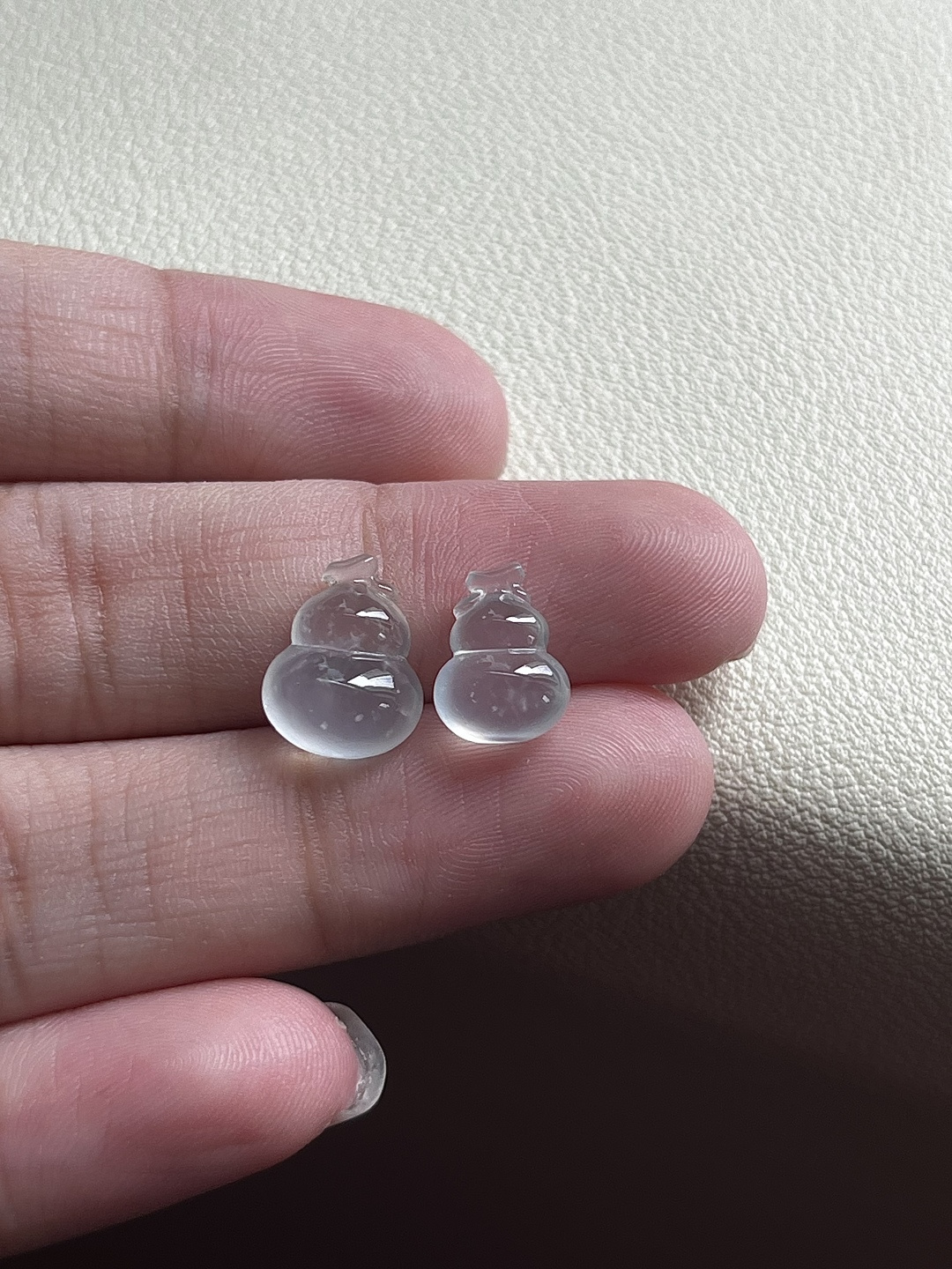 ️【葫芦一对】冰润水透，种老细腻起荧，尺寸：11.7*9.1*5.2，10.1*7.6*5.4,c14826