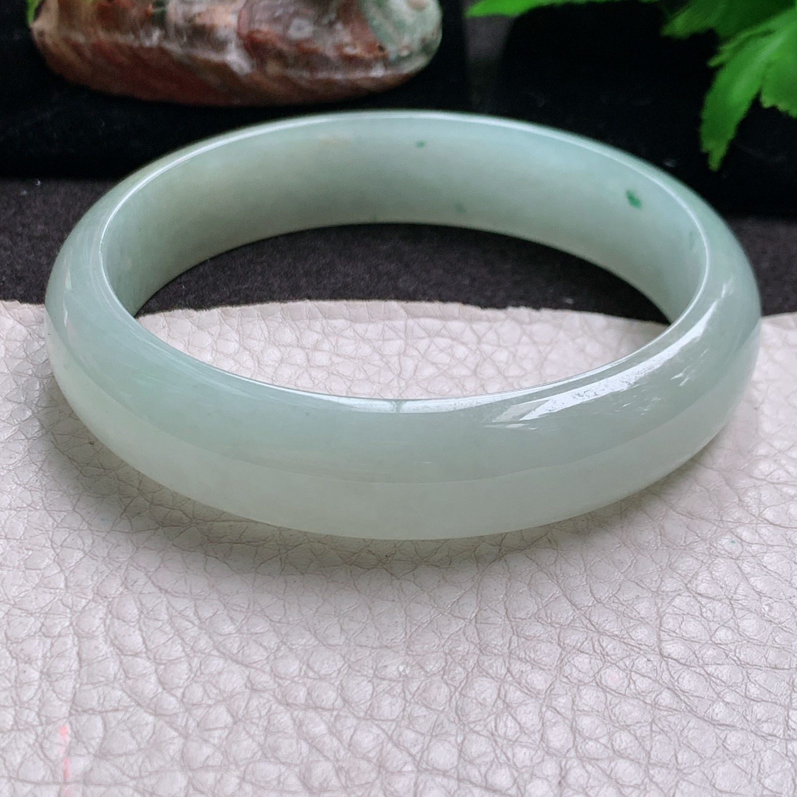 hh大圈口64.5*15*7.8轮胎招财镯 缅甸翡翠玉手镯冰双彩正圈玉手环