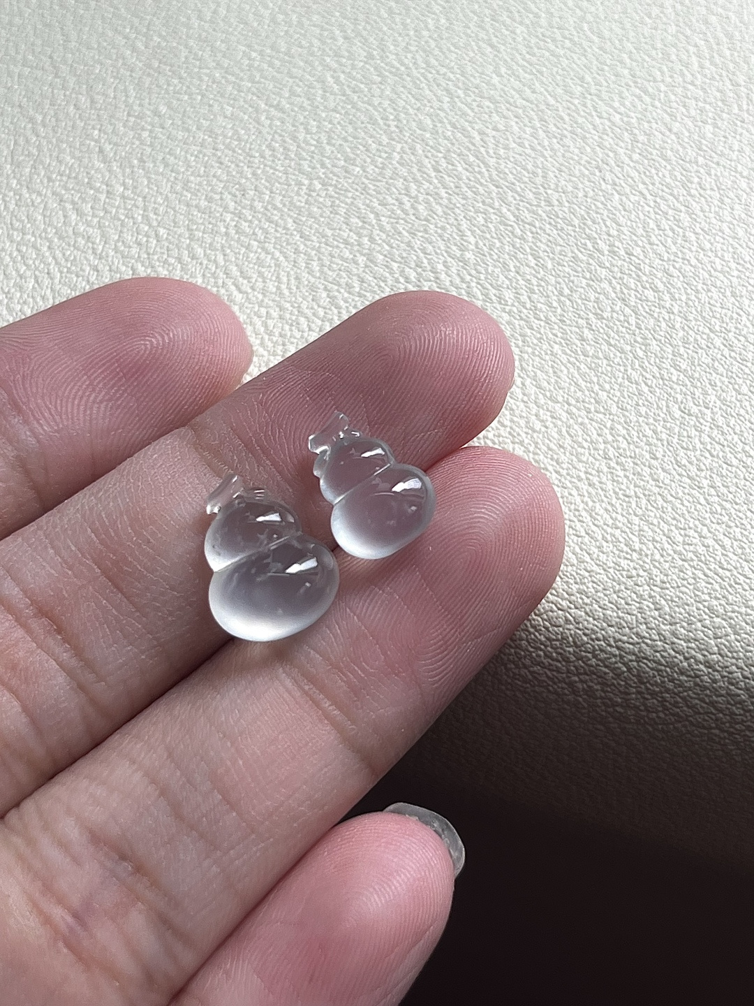️【葫芦一对】冰润水透，种老细腻起荧，尺寸：11.7*9.1*5.2，10.1*7.6*5.4,c