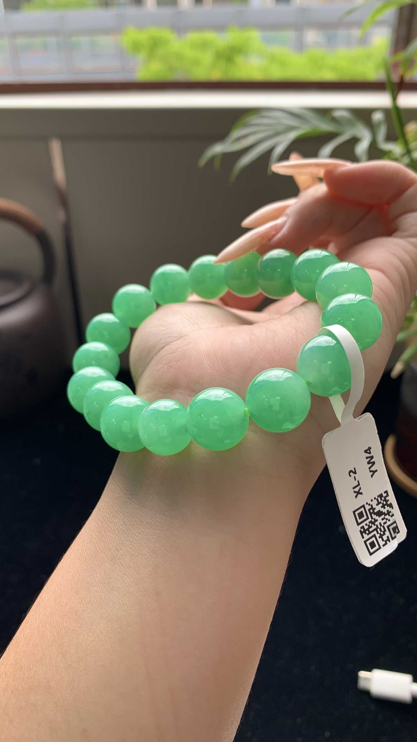 冰阳绿珠串 XL-2 尺寸：卡13